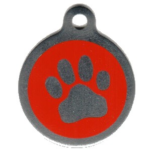 Pootje rood hondenpenning bij Animalwebshop