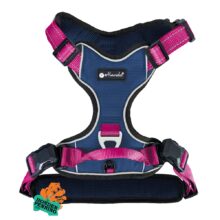 Hondentuig Navy-Fuchsia met magnetische sluiting
