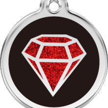 Hondenpenning luxe Glitter "Robijn"