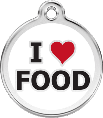 Hondenpenning luxe "I love Food"